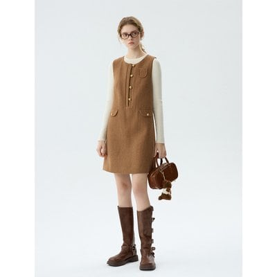 웬스데이딜라잇 WD_Wool round neck sleeveless dress