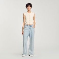 산드로 [25SS 미드시즌세일 30%] 텍스처 트위드 베스트 SF25S3FRGDJ91