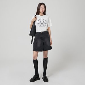 LAP 워싱 주름 턱 데님쇼츠 AR3DP863