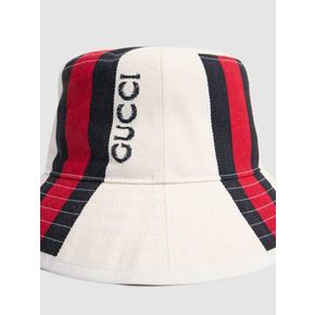 [해외배송] 24 F/W 구찌 GUCCI 웹 디테일 코튼 버킷 모자 B0061115307