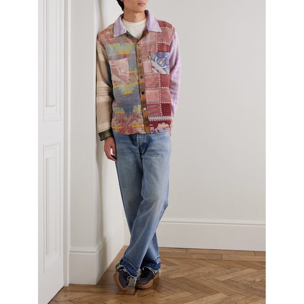 마블리 리투아슈 디스트레스드 패치워크 체크 셔츠 46376663162903242