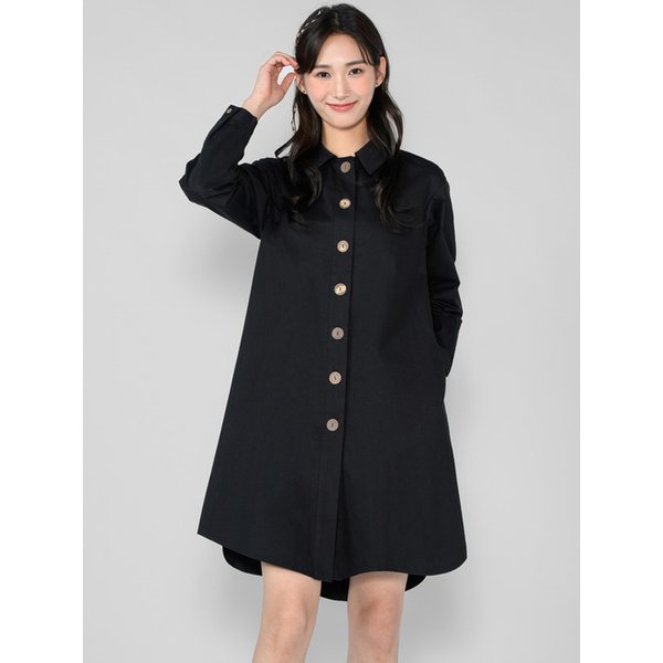 UNBALANCED LONG BLOUSE JACKET-black