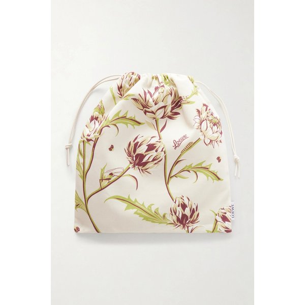 플로럴 프린트 트윌 드로우스트링 파우치 크림 46376663163103443