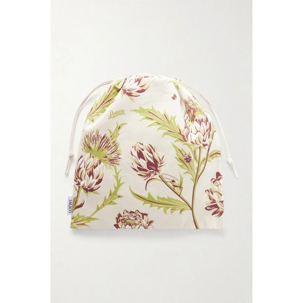 플로럴 프린트 트윌 드로우스트링 파우치 크림 46376663163103443