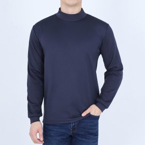 남자 반목티 겨울 기모 골프 이너웨어 방풍 내의 목폴라 스판 모크넥 중년 남성 티셔츠 아빠옷 긴팔 무지