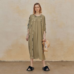 Kiara Shirring Dress_Olive