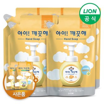 라이온 [LION]아이깨끗해 거품형 대용량 450ml 리필 5개 레몬/청포