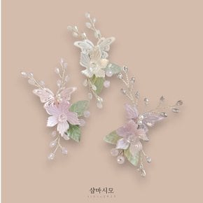 한복 소품 복숭아꽃 머리핀