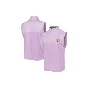 4270567 FOOTJOY Mens FootJoy Purple Arnold Palmer Invitational Heather Yoke Half-Zip Vest