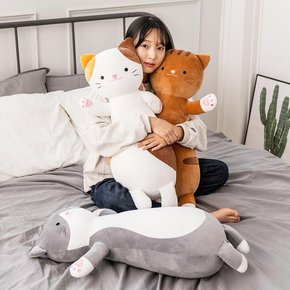 토이웍스 KC정품 귀욤냥이 고양이 롱바디필로우 70cm