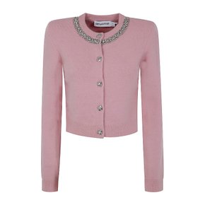 [해외배송] 셀프포트레이트 엠블리쉬 가디건 AW24 079CP PINK