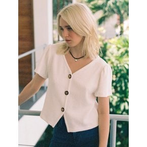 LIZ BUTTONED KNIT TOP_IVORY