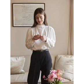 Scarf Tie Goldish Blouse - Cream Beige