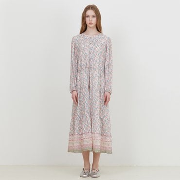 써스데이아일랜드 보더 믹스 라운드 넥 원피스 (T252MOP137W)