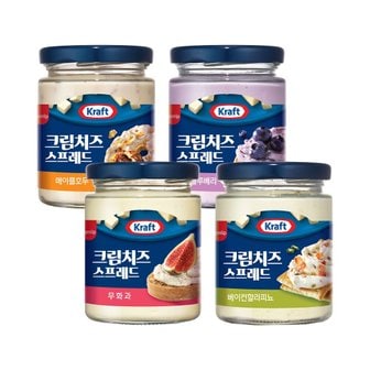  삼립 크래프트 크림치즈 스프레드 4종 4병 맛보기(무화과/메이플호두/베이컨/블루베리)