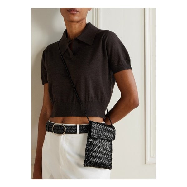 우븐 가죽 폰 케이스 블랙 46376663162858108