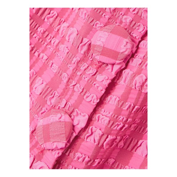 크롭 체크 시어서커 가디건 핑크 1647597356580460