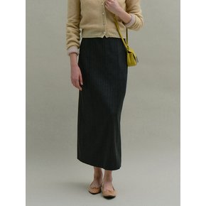 PINTUCK MAXI SKIRT (gray stripe)