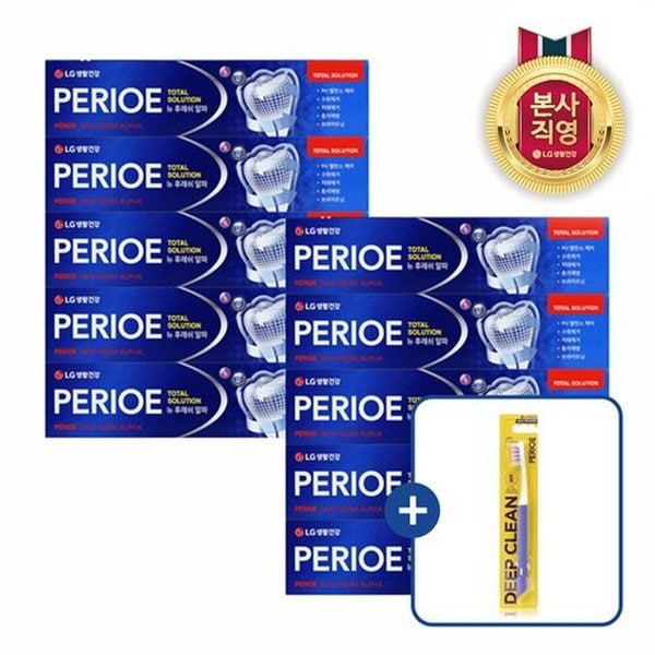 페리오 뉴후레쉬 알파 170g x 10개 + 딥클린칫솔1입
