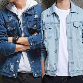 남자 진 라이트블루 진청 캐주얼핏 후디 청자켓