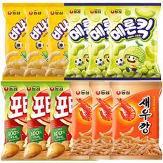 농심 새우깡 3봉+메론킥3봉+바나나킥3봉+포테토칩3봉