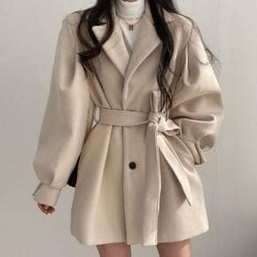 / NC237 포근 따뜻한 모직 기모 긴팔 코트