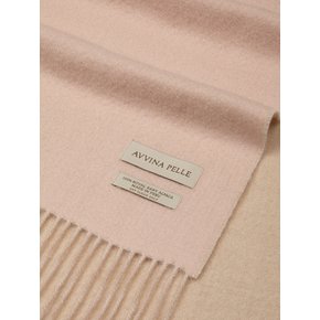 [단독] Double Face Royal Baby Alpaca Muffler - Pale Pink/Ecru