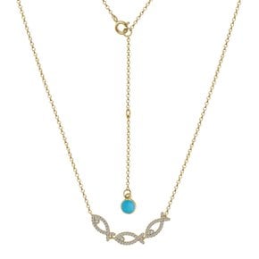 Lucky fish triple necklace