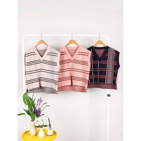 이벤V 브이넥 니트 조끼_P373289625