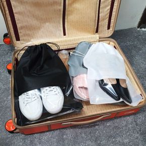 그레이 투명창 신발주머니 부직포