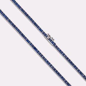 Sapphire Color Tennis Necklace GSKB102NWB400