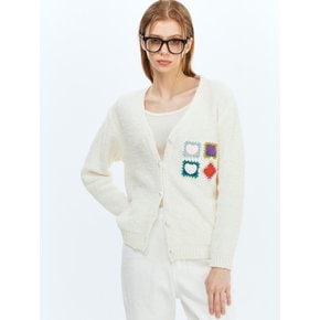 Patch Cardigan Ivory