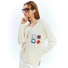 Patch Cardigan Ivory