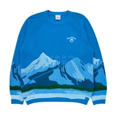 LANDSCAPE ARTWORK KNIT BLUE -풍경아트웍