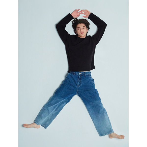 Ms 그라데이션 데님 팬츠 - 블루