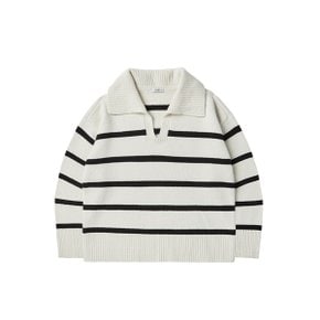 Big Collar Stripe Knit Top Ivory (0JSN3KT40101F)[정가:289,800원]