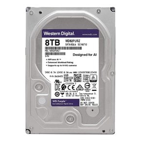 웨스턴 디지털 HDD 8TB WD 퍼플 3.5 웨스턴 디지털 내장 보안 시스템 인치 WD82PURZ-EC (국내)