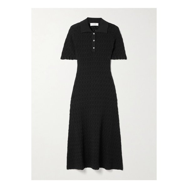 루 포인텔 니트 미디 드레스 블랙 46376663162873840
