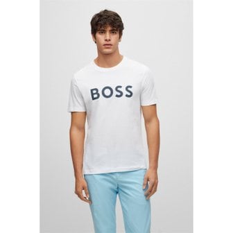 BOSS [30프로 할인][SR23] 로고 레귤러핏 크루넥 티셔츠 화이트(50488793100)