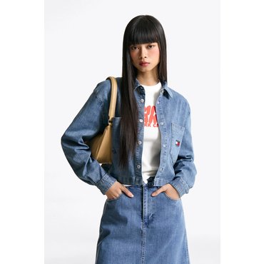 타미진스 여성 크롭 데님 셔켓 T32F0WSH01TWL1 TOMMY JEANS