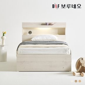 [착불]조엔Po LED 4서랍 수납 침대 프레임 SS