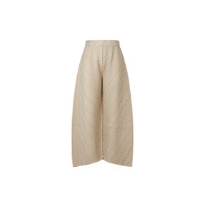 [여성] 커브드 플리츠 판타롱 (베이지)