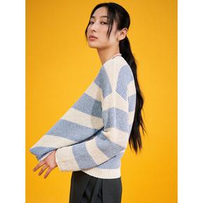 컬러블록 라운드넥 풀오버  스카이 블루 (355351LYDQ)