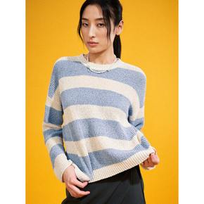 컬러블록 라운드넥 풀오버  스카이 블루 (355351LYDQ)