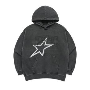 STAR AE LOGO PIGMENT WASHING HOODIE CHARCOAL 스타AE로고 후드 차콜 HDLAEG-CHA