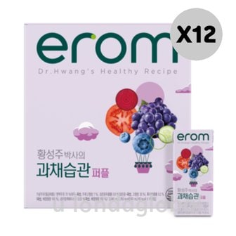  이롬 황성주 과채 습관 퍼플 혼합 주스 190ml 16개X12