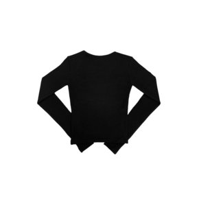 WAVE NECK LOGO TEE-BLACK