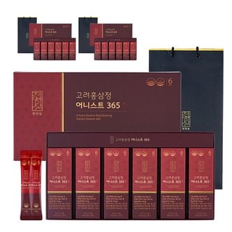 천양삼 6년근 고려홍삼정 어니스트 365 홍삼스틱 10g x 60포 선물세트+쇼핑백 3세트