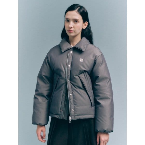 레체 투 톤 덕 다운 패딩_글리터 그레이