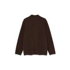 Mandarin Collar knit Jacket_Brown